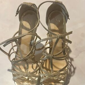 Jewel Badgley Mischka Glittering Gold Heels
